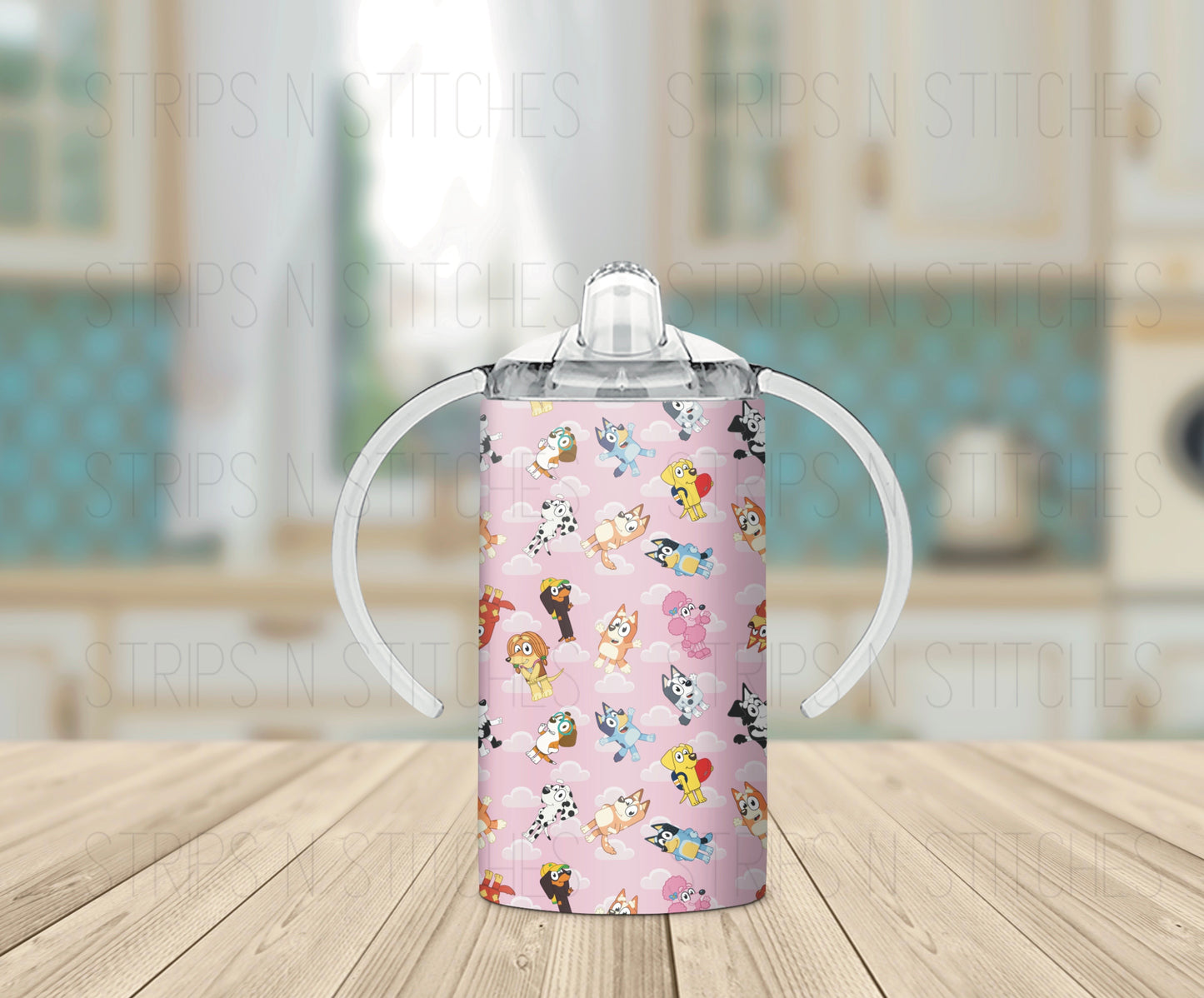 Pink Bluey - Grow with Me Tumbler- 12oz- Two Lids