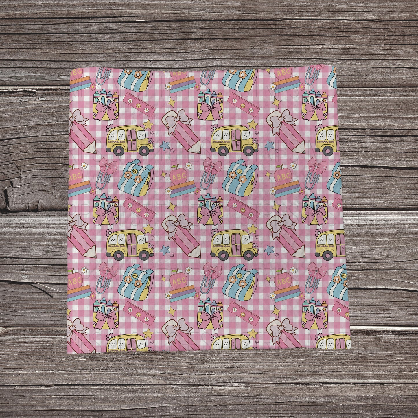 Pink Checkered School Days | Fabric Strip | Bow Making | Headwrap | Scrunchies