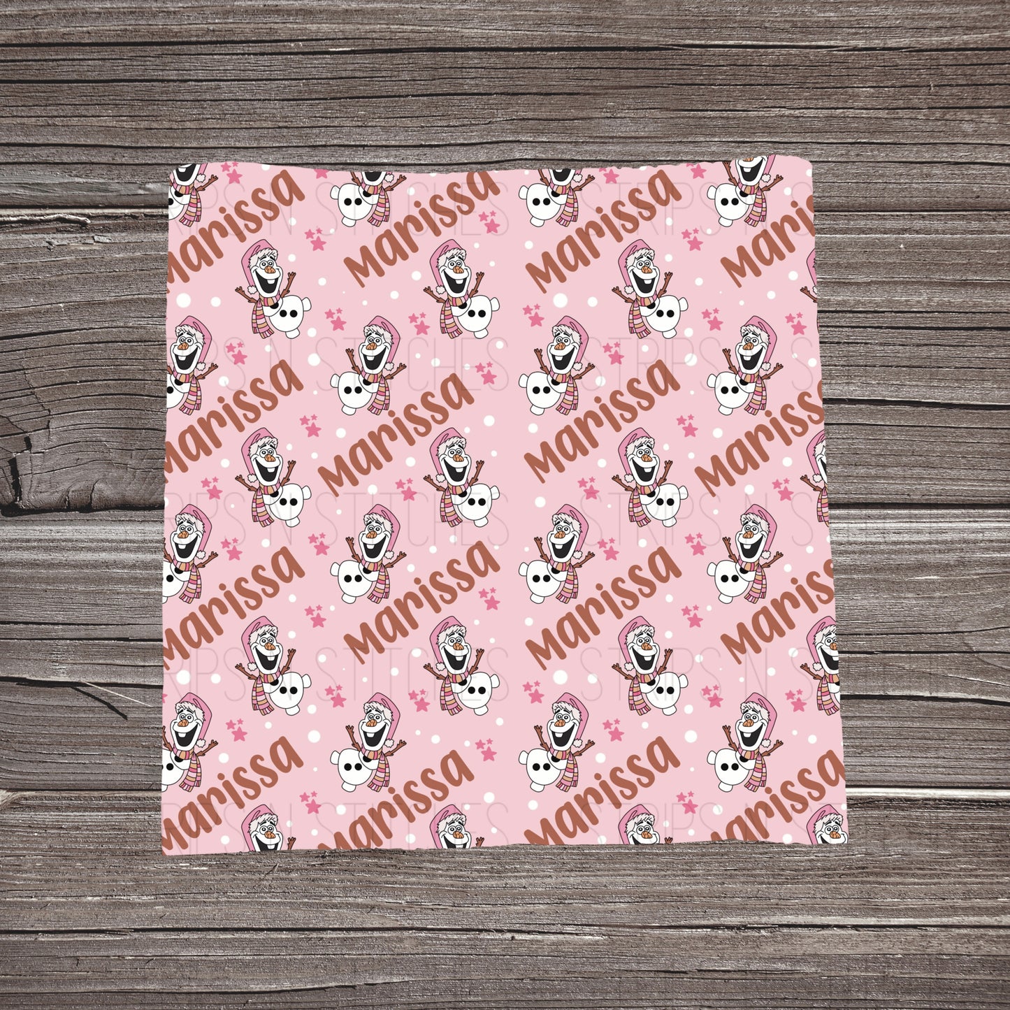 Pink Olaf - CUSTOM NAME | Fabric Strip | Bow Making | Scrunchie | Headwraps