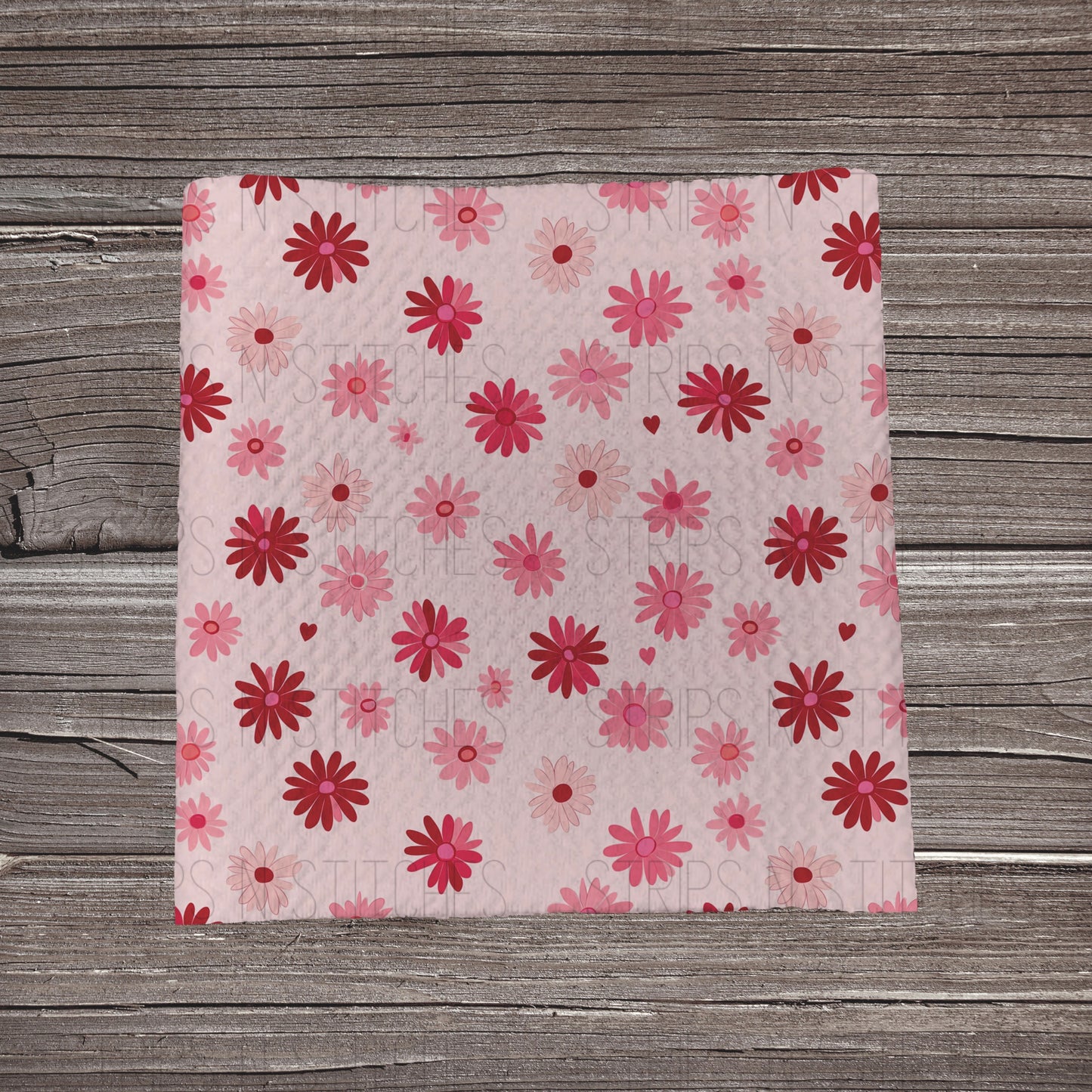 Pink & Red Scatter Flowers | Fabric Strip- Bow Making- Headwraps- Scrunchies