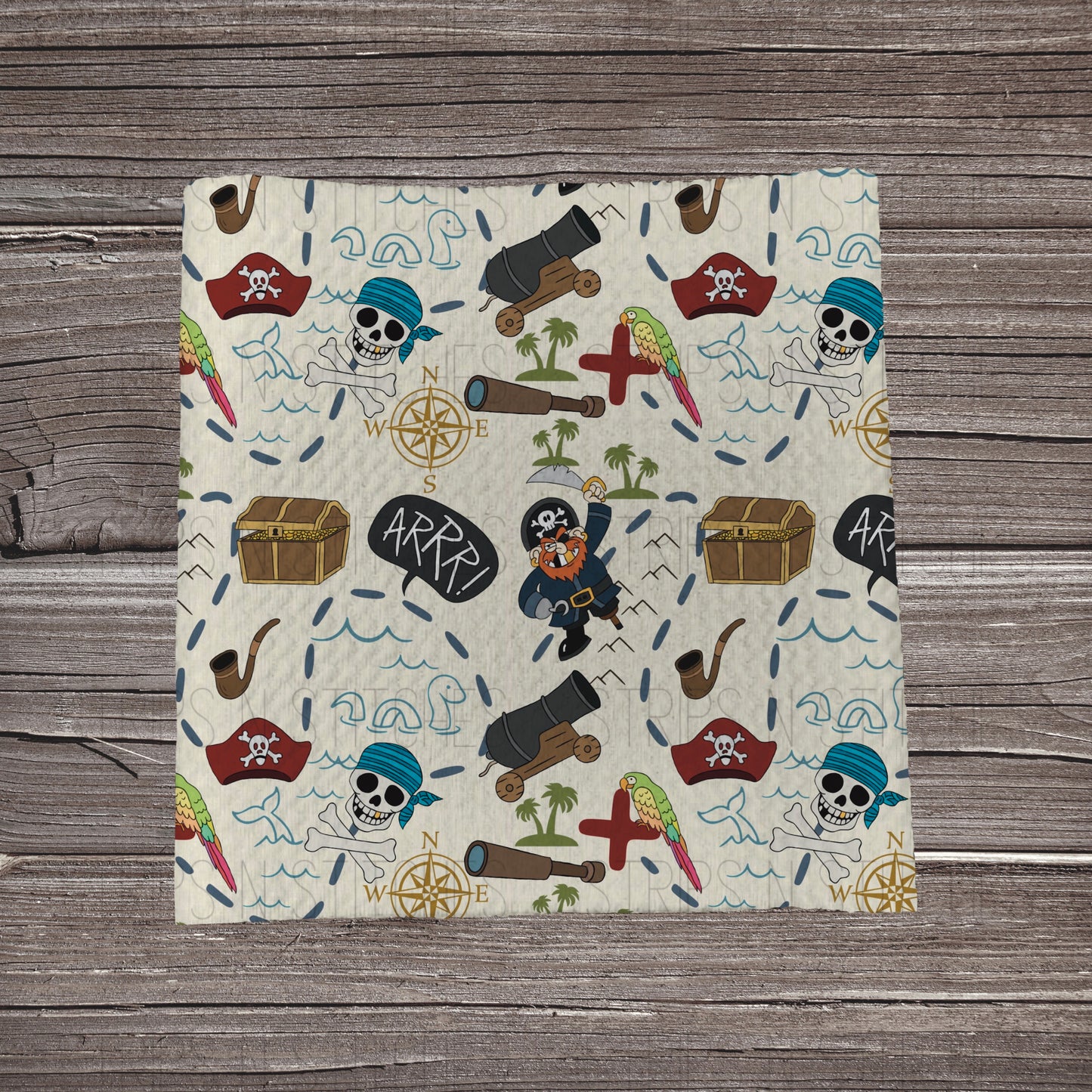 Pirate Map | Fabric Strip- Bow Making- Headwraps- Scrunchies