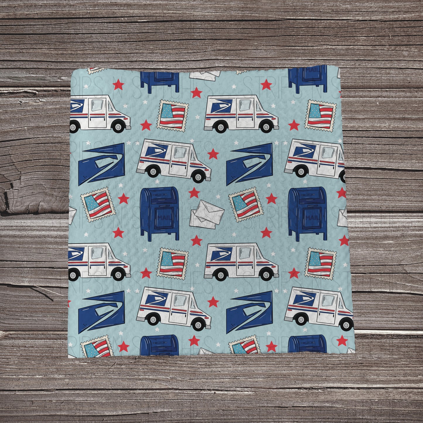 Post office Scatter Blue | Fabric Strip | Bow Making | Headwrap | Scrunchies