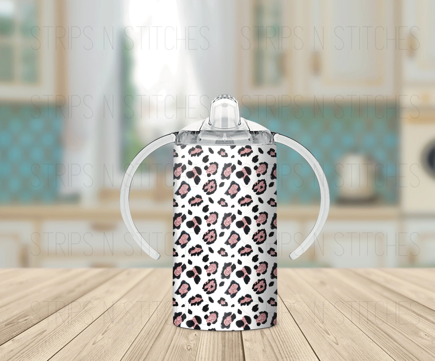 Rose Gold Cheetah - Grow with Me Tumbler- 12oz- Two Lids