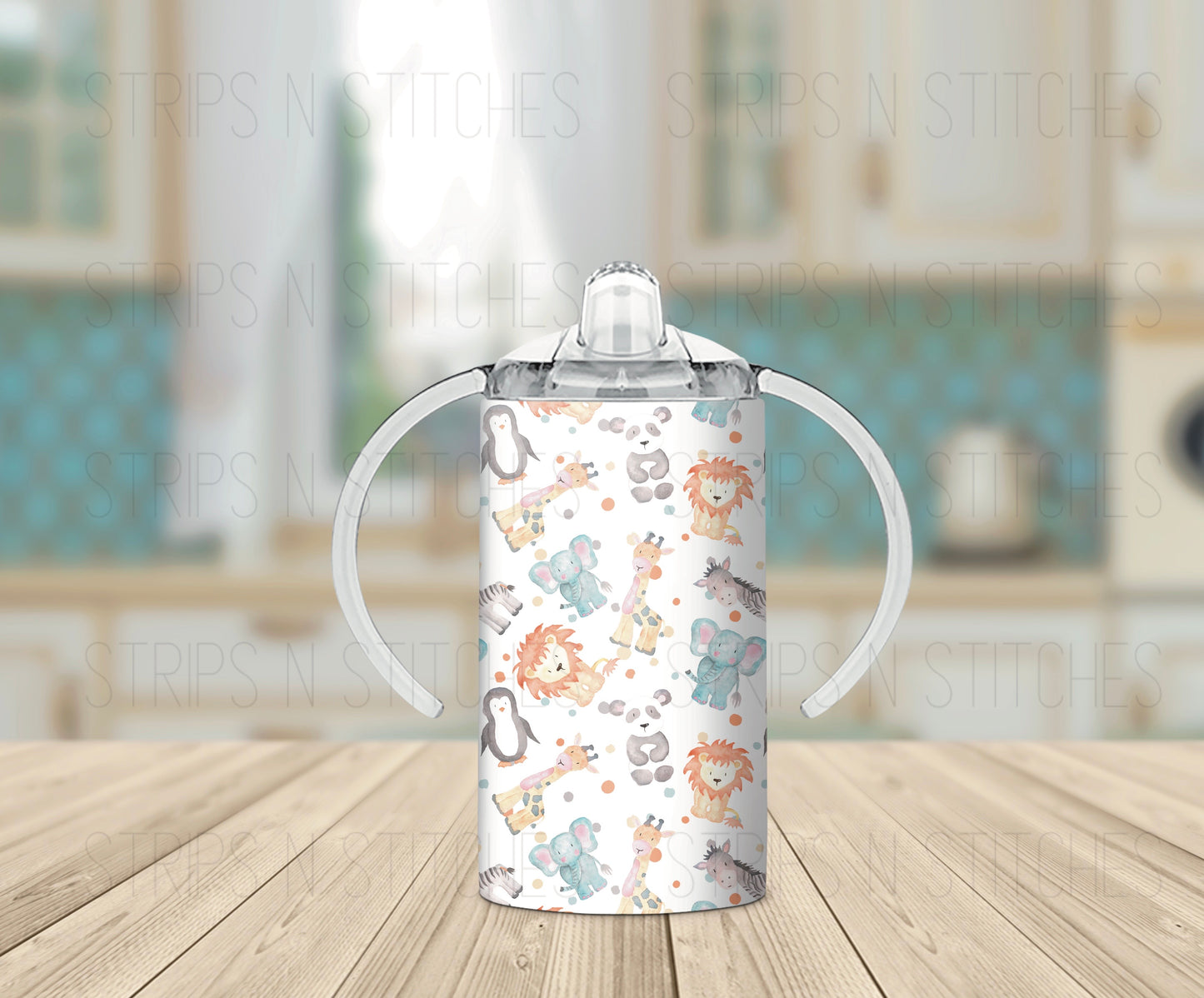 Safari Animals - Grow with Me Tumbler- 12oz- Two Lids