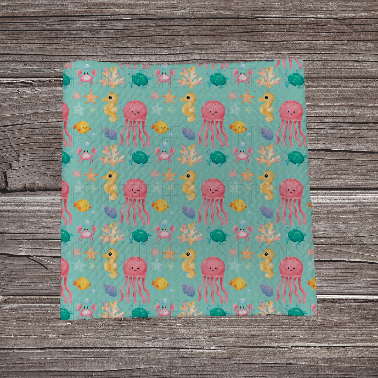 Sea Life- Teal | Fabric Strip | Bow Making | Headwrap | Scrunchies