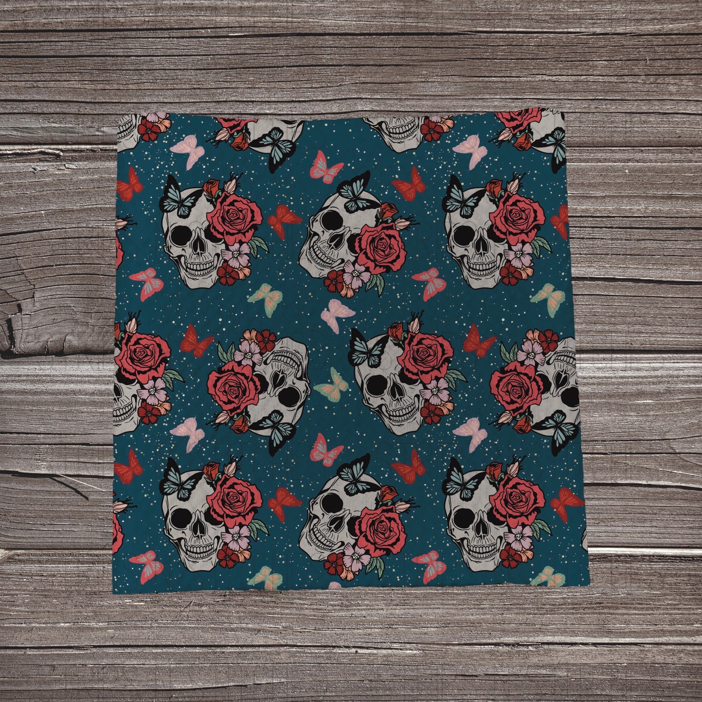 Skulls, Butterflies & Roses | Fabric Strip- Bow Making- Headwraps- Scrunchies