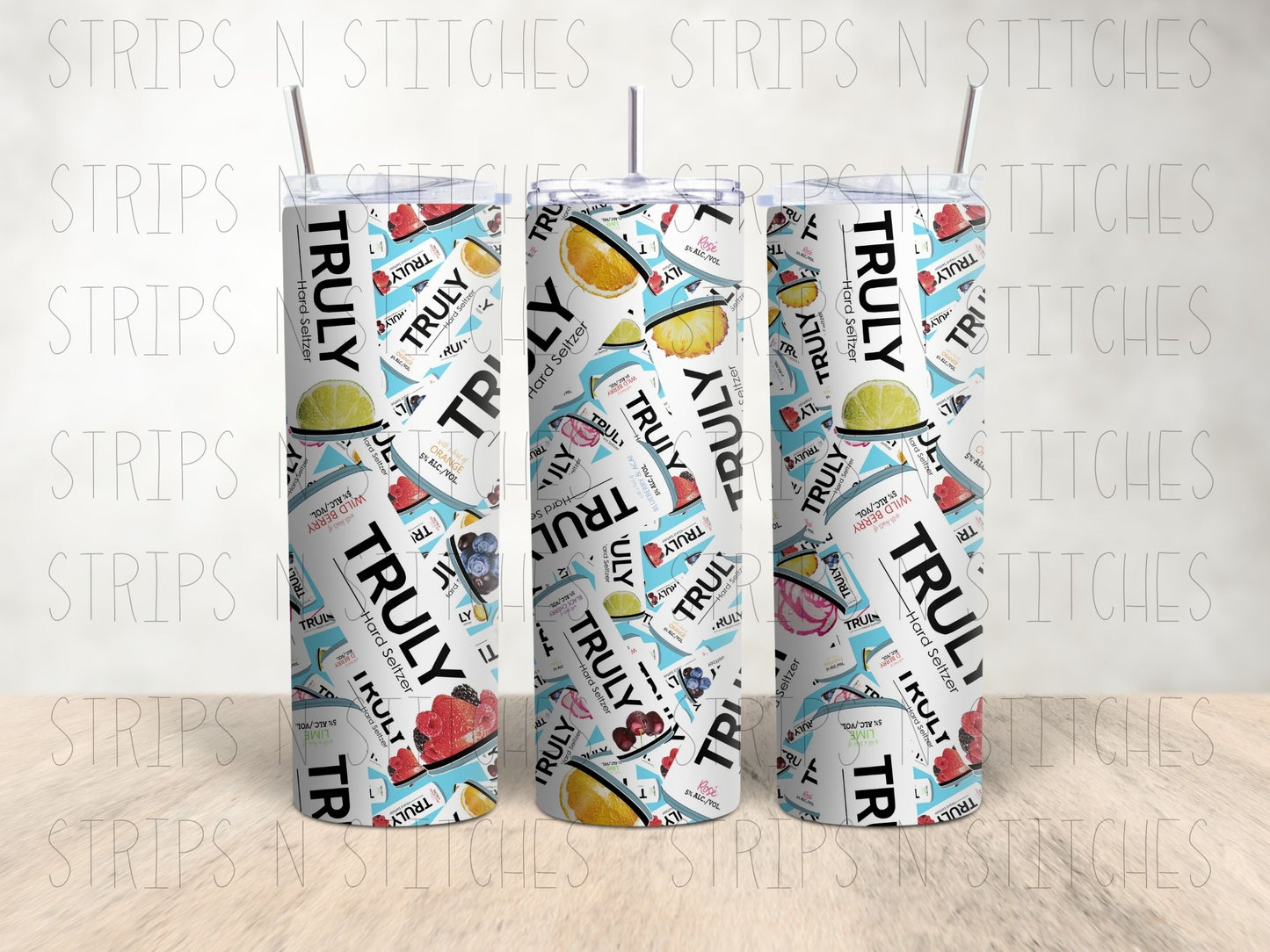Truly - 20 Oz Stainless Steel Tumbler with Lid & Straw