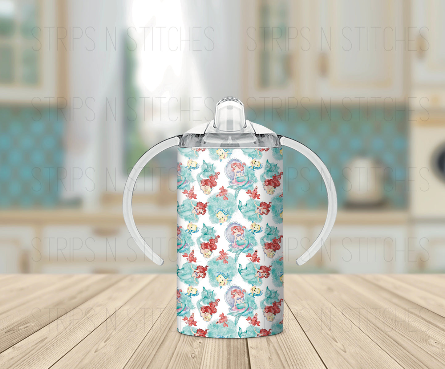 Watercolor Mermaid- Grow with Me Tumbler- 12oz- Two Lids