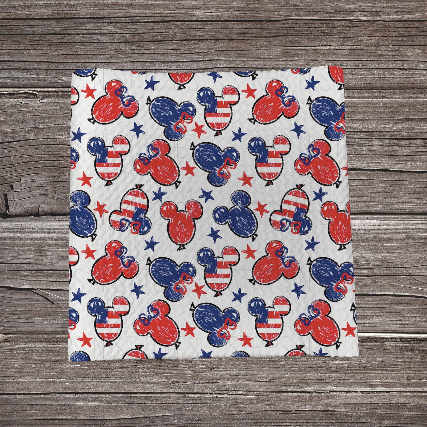 Patriotic MM Balloons Fabric Strip- Bow Making- Headwrap- Scrunchies