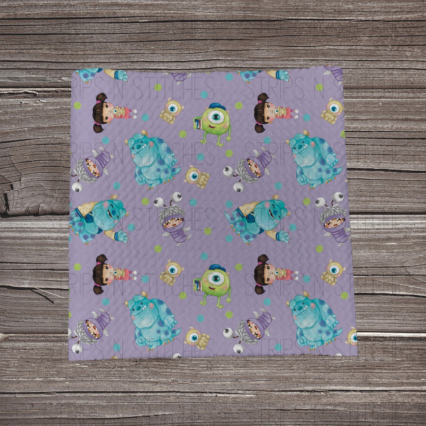 Purple Creatures Scatter | Bullet Fabric Strip | Bow Making | Scrunchie |