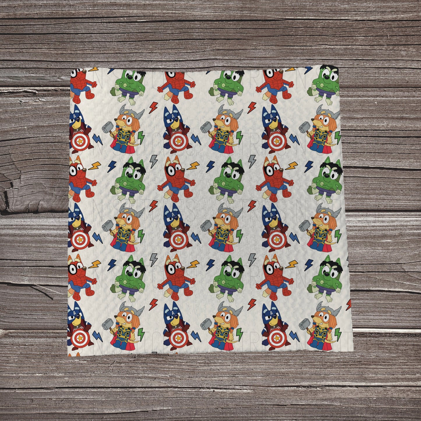 Super Hero Blue Heeler | Fabric Strip- Bow Making- Headwraps- Scrunchies