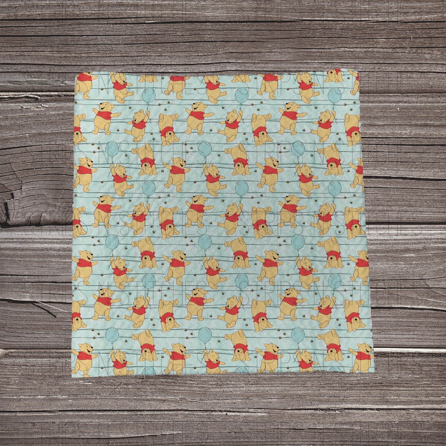 Balloons & Stripes Bear | Fabric Strip- Bow Making- Headwrap- Scrunchies