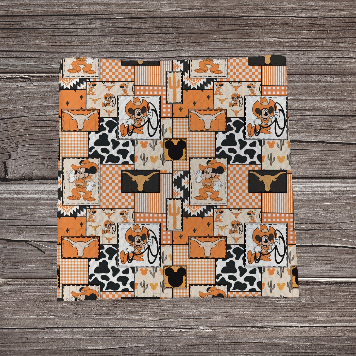 Orange & Black Western Boy MM Patchwork | Fabric Strip | Bow Making | Headwrap | Scrunchies