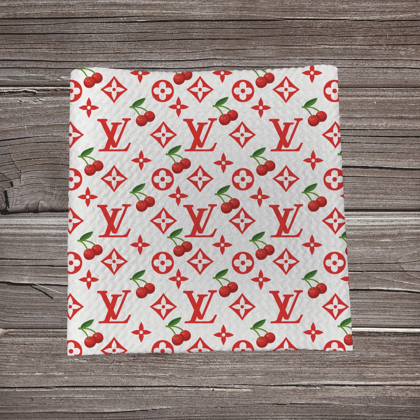 Boo-G & Cherries- White *EXCLUSIVE* | Bullet Fabric Strip | Bow Making | Scrunchie |