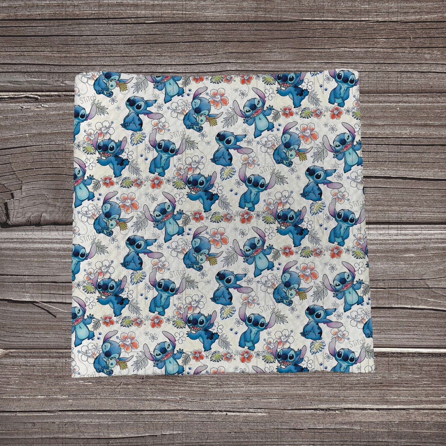Floral Blue Alien | Bullet Fabric Strip | Bow Making | Scrunchie |