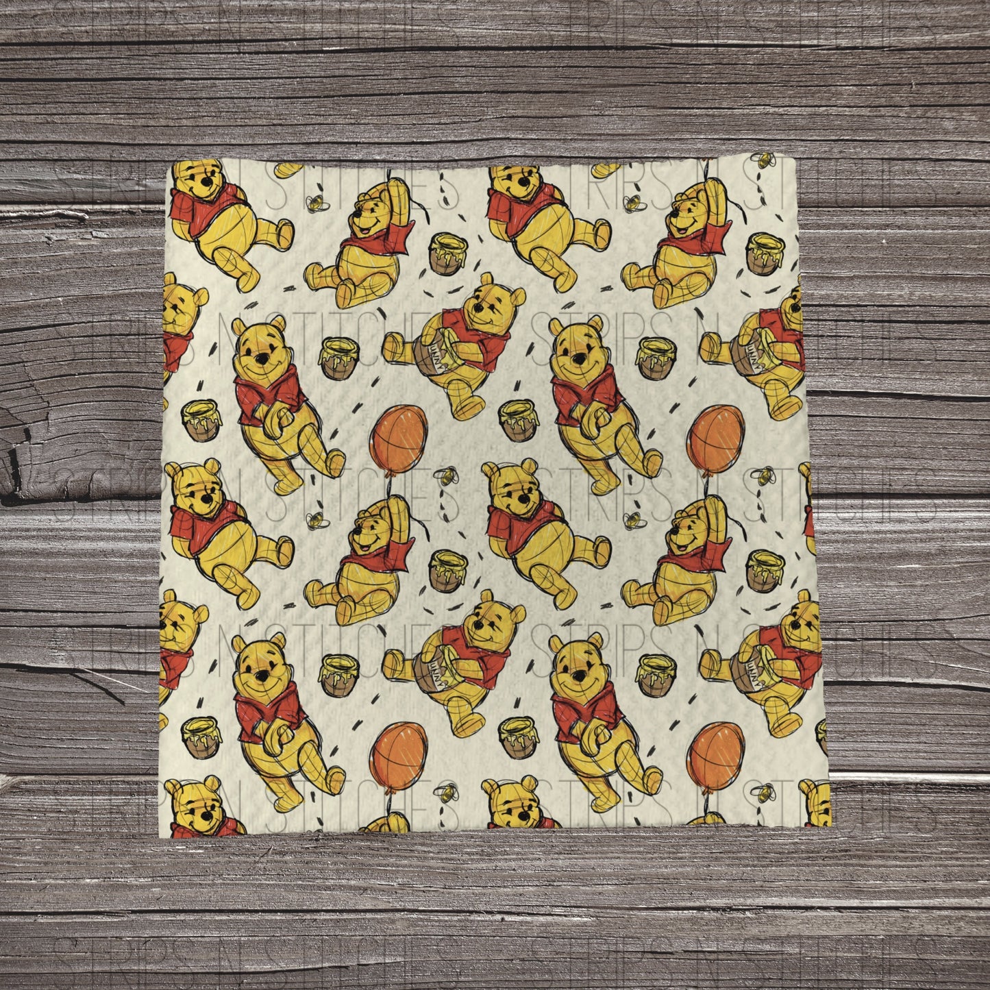 Sketch Sweet Bear | Fabric Strip- Bow Making- Headwrap- Scrunchies