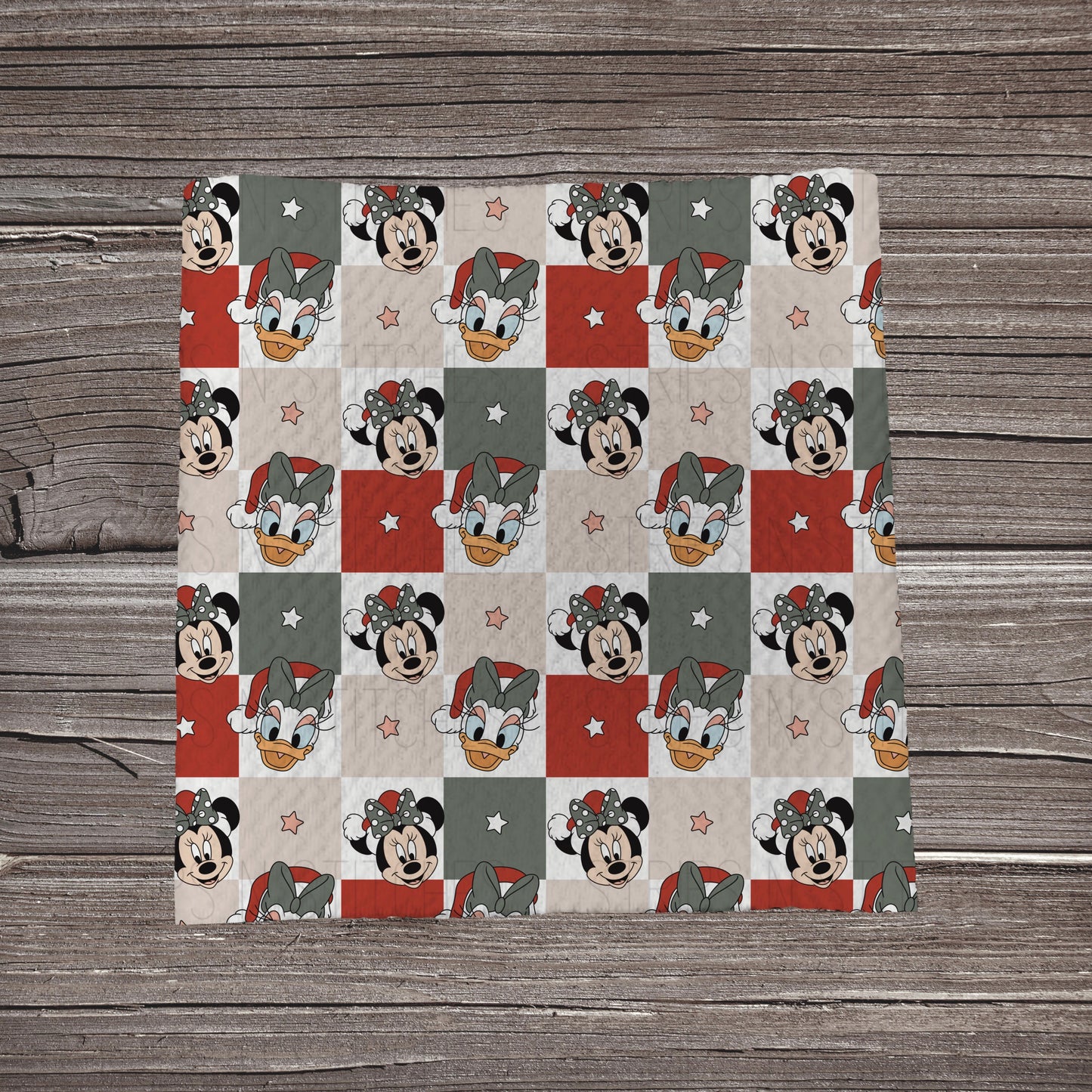Red Checkered Christmas Girl MM & Duck | Bullet Fabric Strip | Bow Making | Scrunchie |