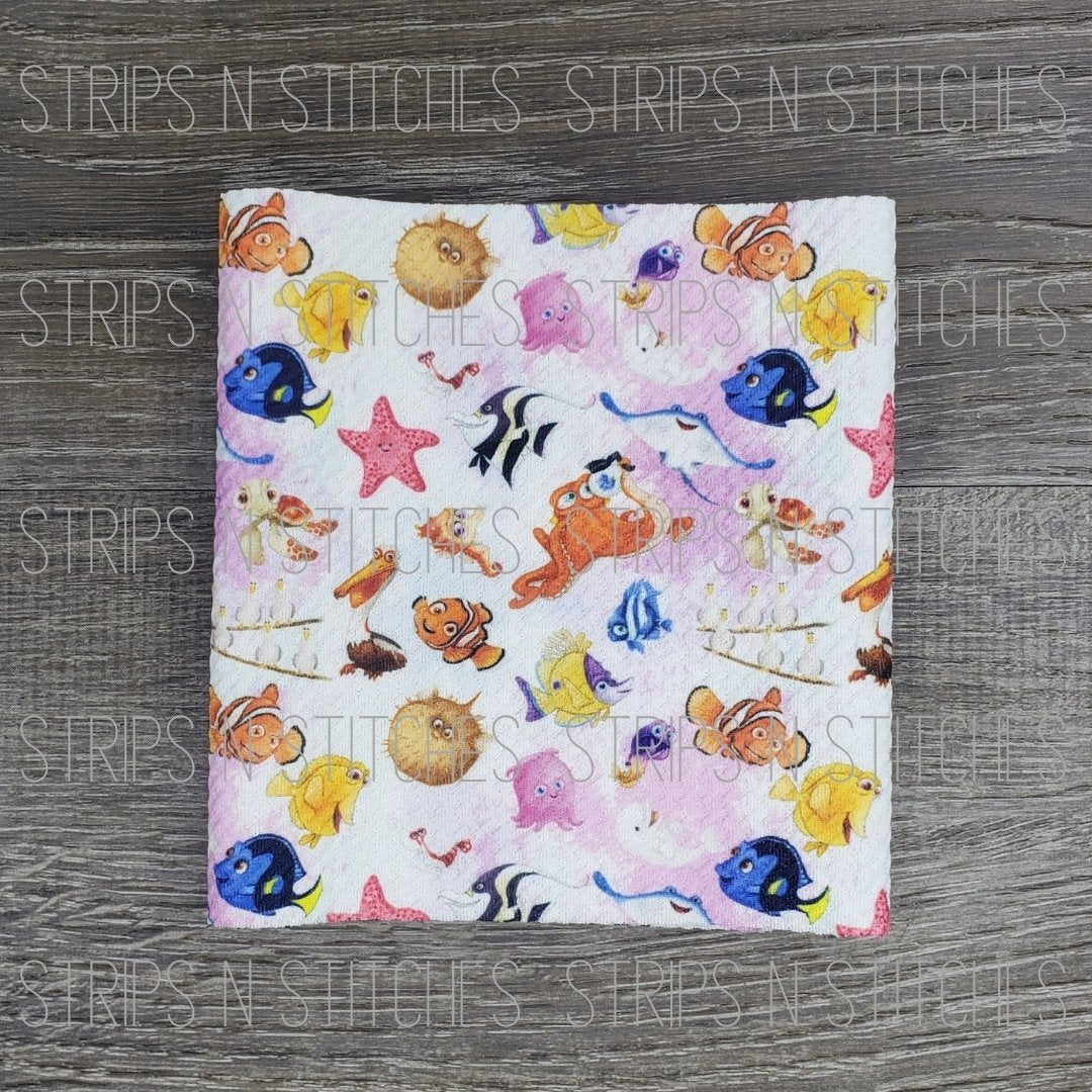 Watercolor Clown Fish | Fabric Strip | Bow Making | Scrunchie |