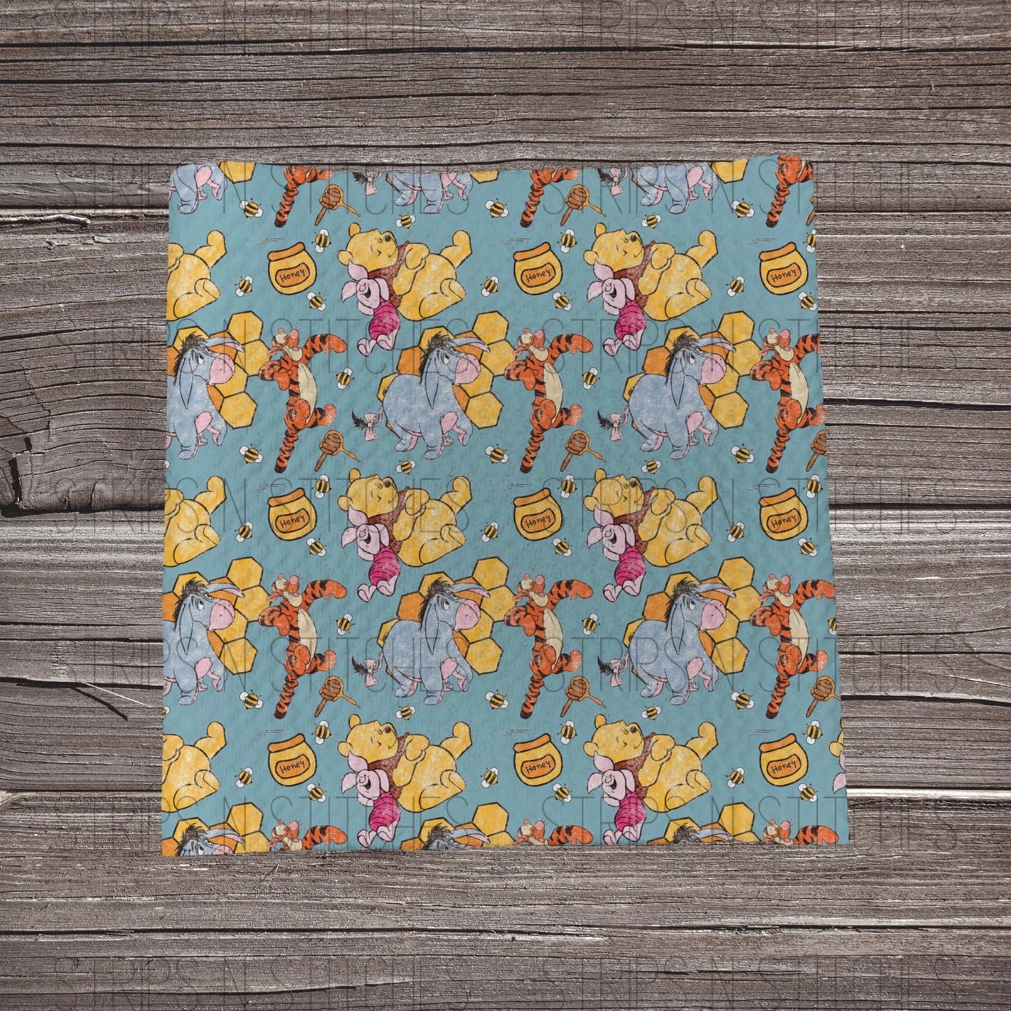 Distressed Bear Blue | Fabric Strips | Bow Making | Headwrap | Scrunchies