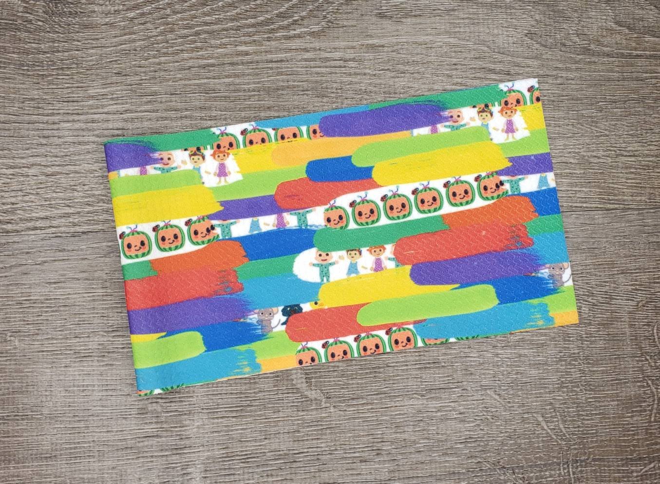 Cocomelon Brushstrokes Fabric Strip- Bow Making- Headwrap- Scrunchies