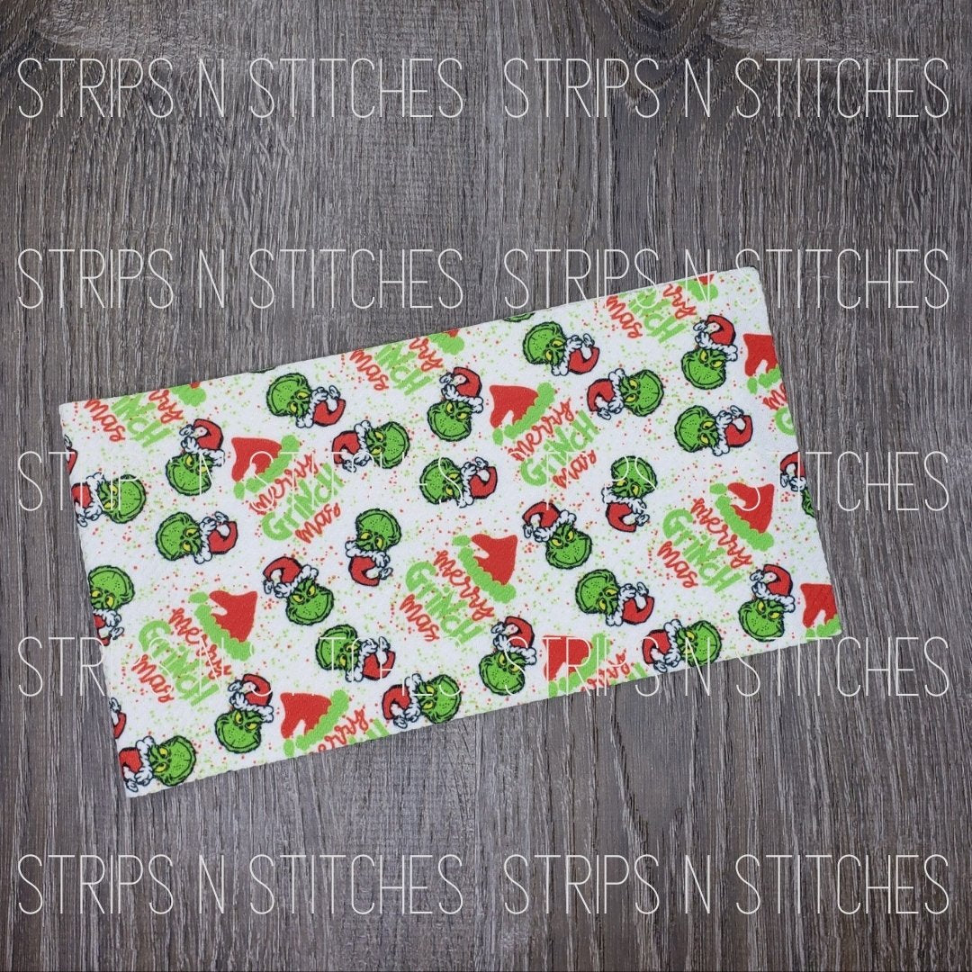 Merry Grinchmas Fabric Strip- Bow Making- Headwrap- Scrunchies