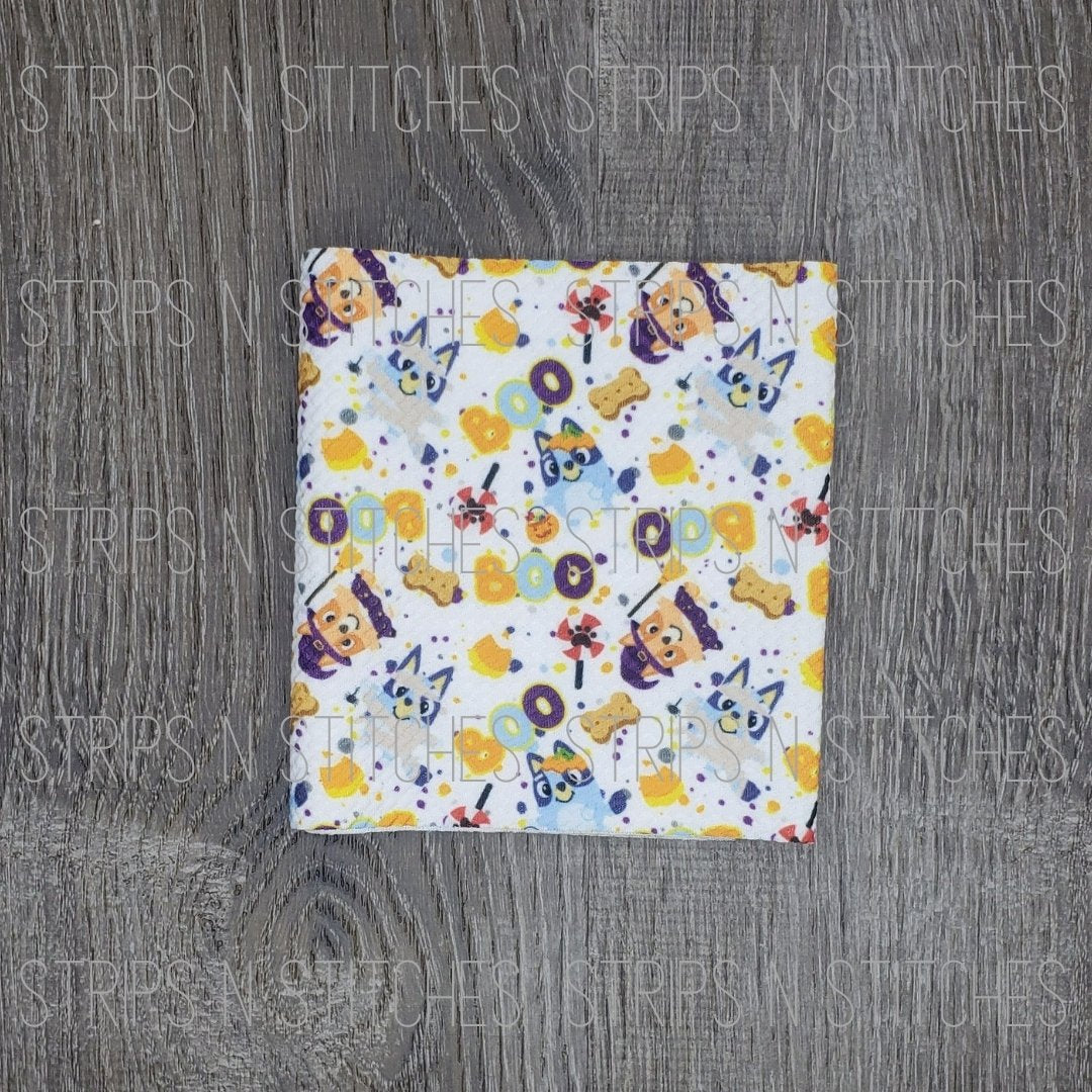 Boo Bluey- Fabric Strip- Bow Making- Headwrap- Scrunchies