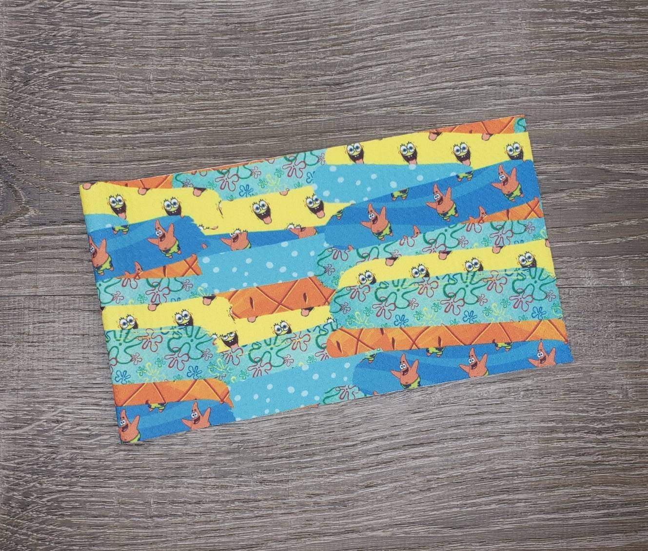 Bob & Patrick Brushstrokes Fabric Strip- Bow Making- Headwrap- Scrunchies