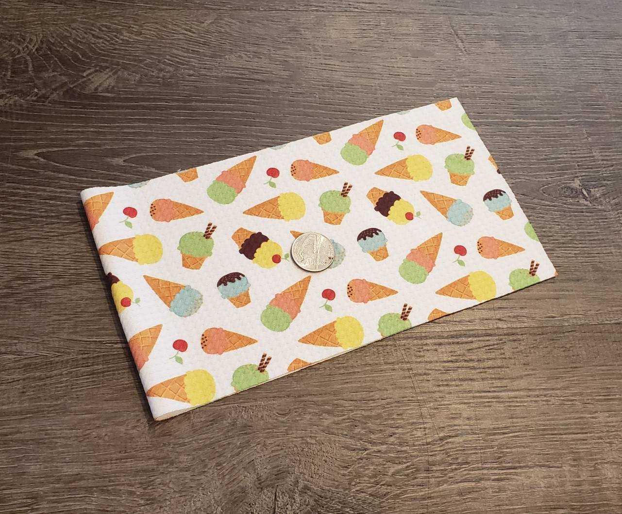 Ice Cream Cones Fabric Strip- Bow Making- Headwrap- Scrunchies