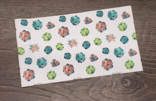 Succulents Fabric Strip- Bow Making- Headwrap- Scrunchies