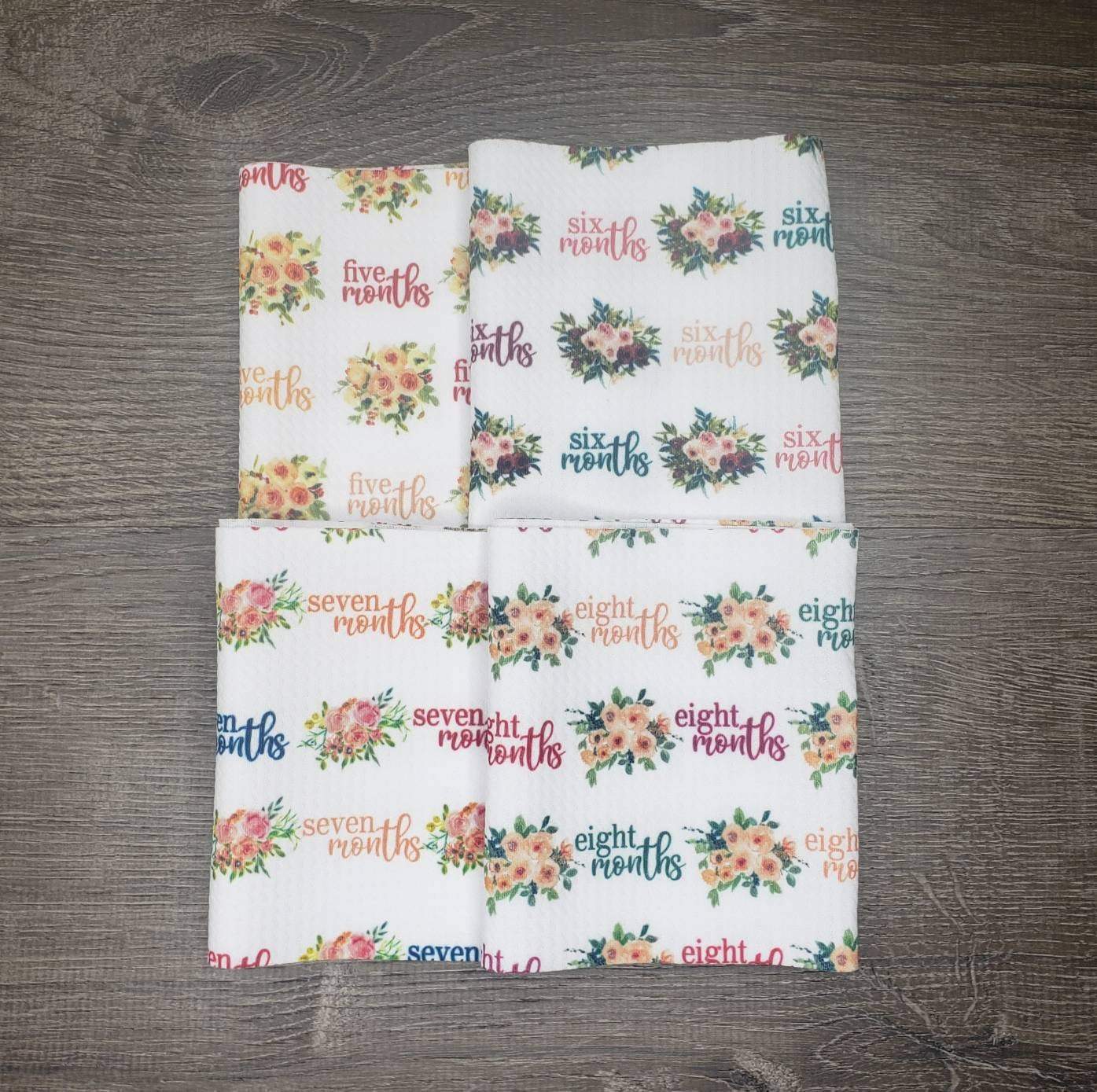 Floral Milestone Months | Fabric Strip- Bow Making- Headwrap- Scrunchies