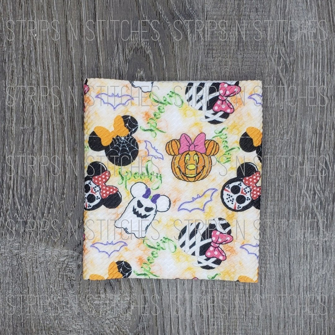 Spooky Girl Mouse- Fabric Strip- Bow Making- Headwrap- Scrunchies