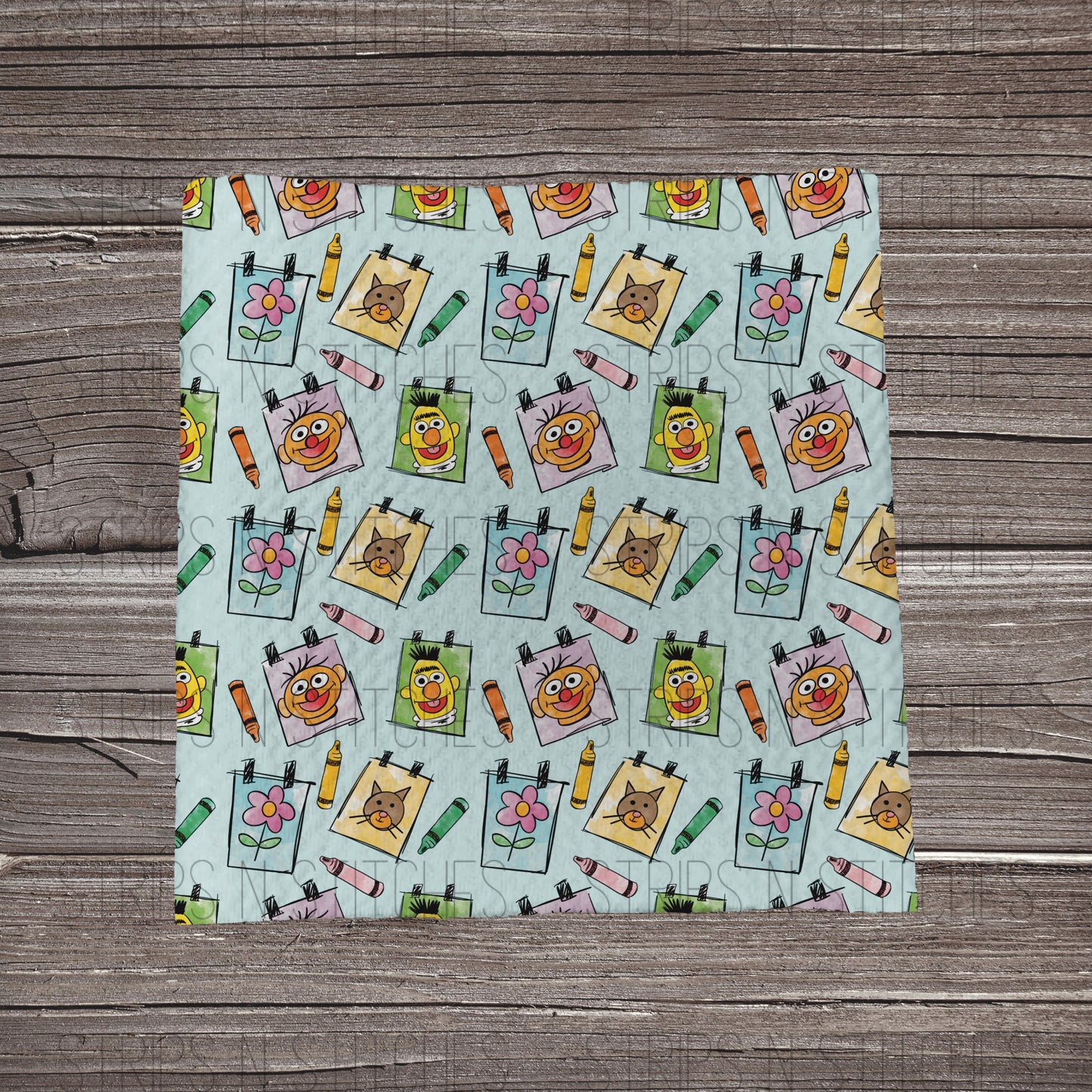 Elmo Coloring Book Blue | Fabric Strip- Bow Making- Headwrap- Scrunchies