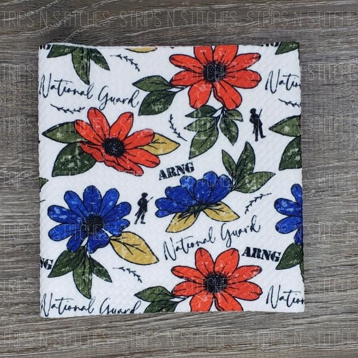 Floral National Guard | Bullet Fabric Strip | Bow Making | Scrunchie |