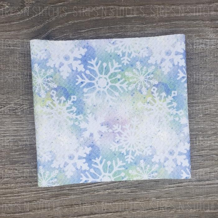Iridescent Snowflakes- Blue | Bow Making | Headwrap | Scrunchies