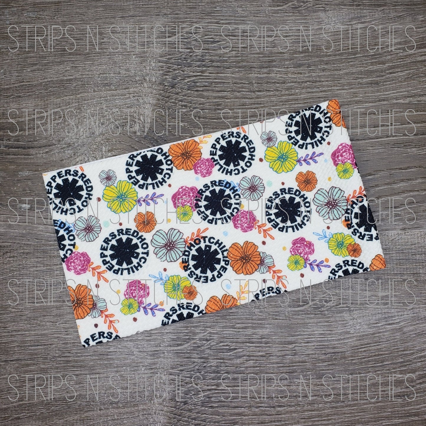 Floral Red Hot Chili Peppers - Fabric Strip- Bow Making- Headwrap- Scrunchies