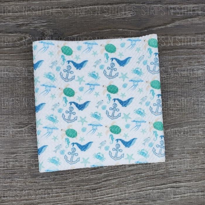 Watercolor Ocean Life | Bullet Fabric Strip | Bow Making | Scrunchie |