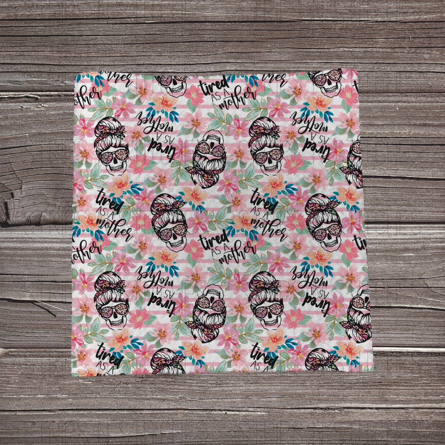 Floral Tired as a Mother | Fabric Strip- Bow Making- Headwrap- Scrunchies