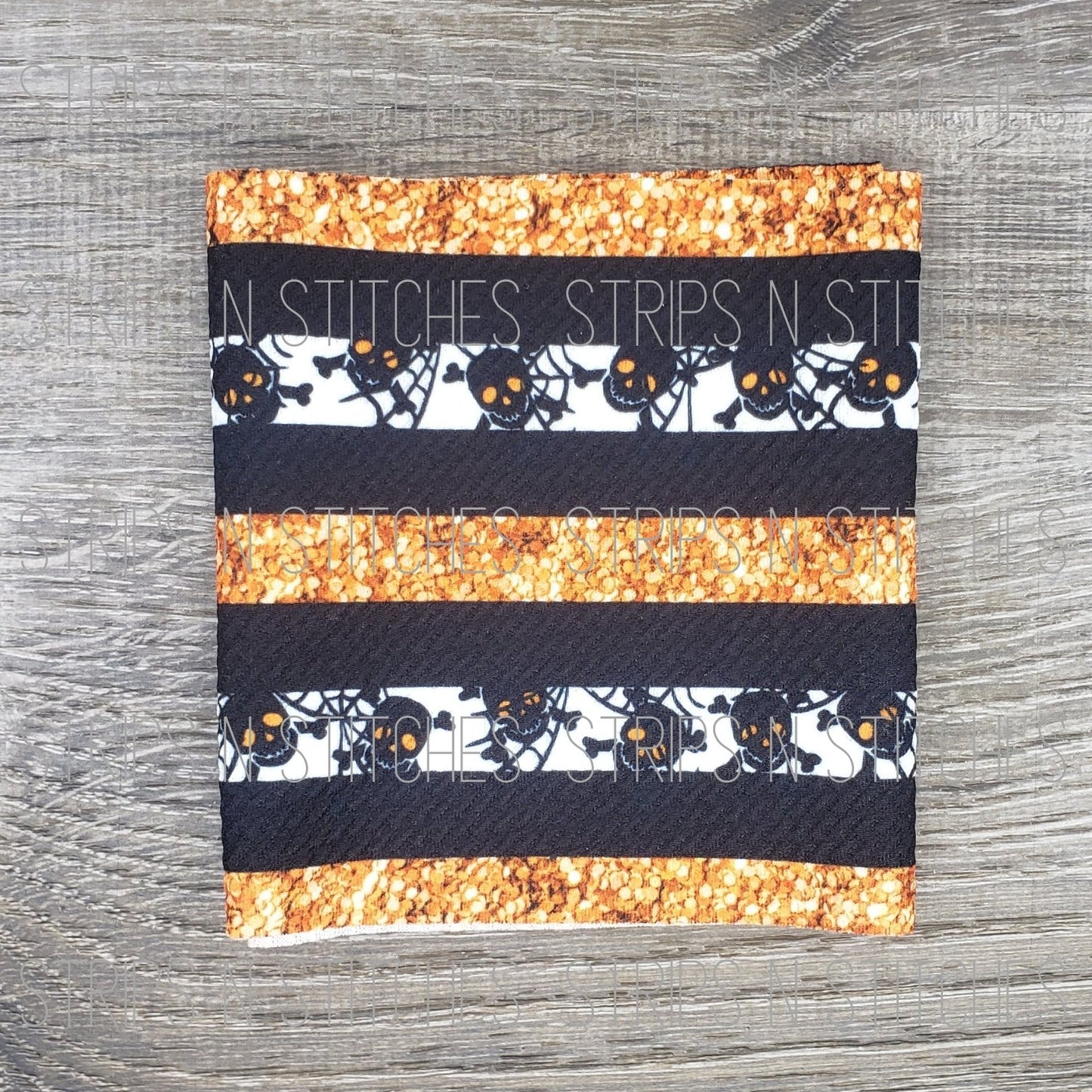 Orange Striped Skulls | Fabric Strip | Bow Making | Scrunchie |