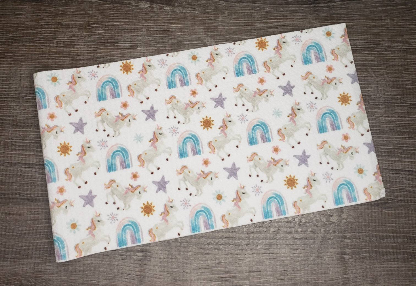 Rainbows & Unicorns Fabric Strip- Bow Making- Headwrap- Scrunchies