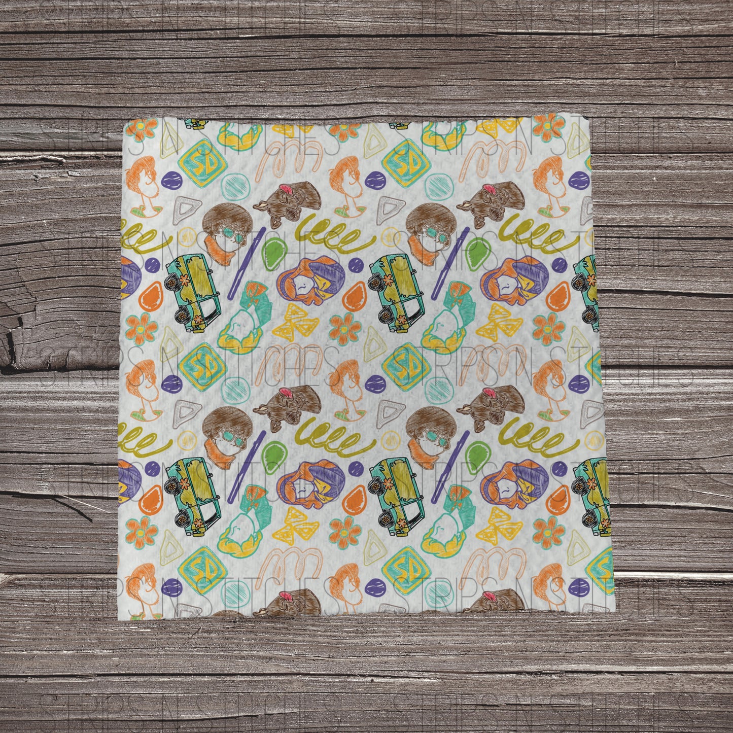 Doodle Scooby | Fabric Strip- Bow Making- Headwrap- Scrunchies