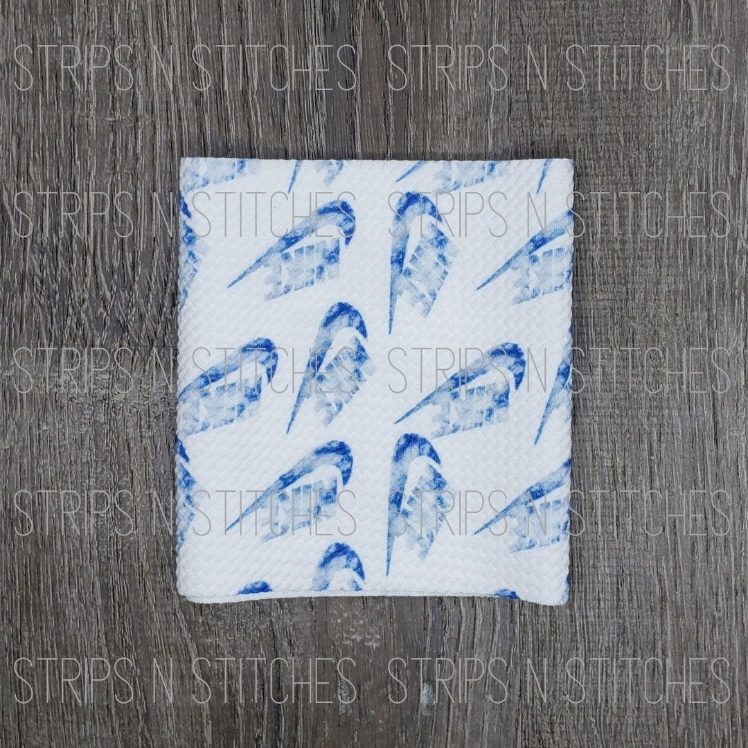 Watercolor Blue Nike- Fabric Strip- Bow Making- Headwrap- Scrunchies