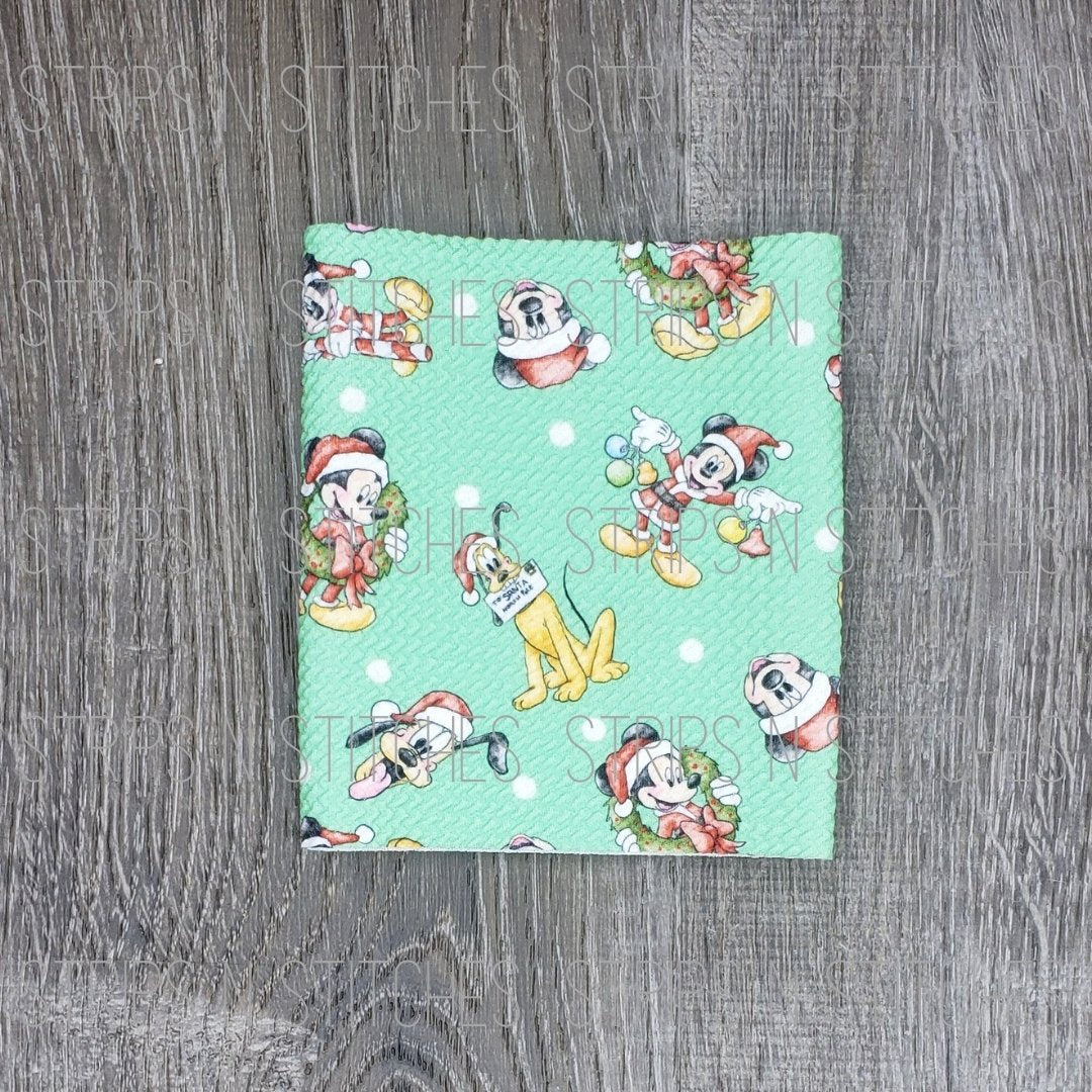 Disney Christmas- Green- Fabric Strip- Bow Making- Headwrap- Scrunchies