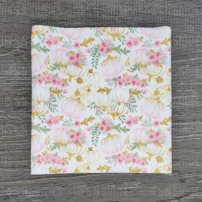 Pink & Gold Floral Pumpkins | Bullet Fabric Strip | Bow Making | Scrunchie |