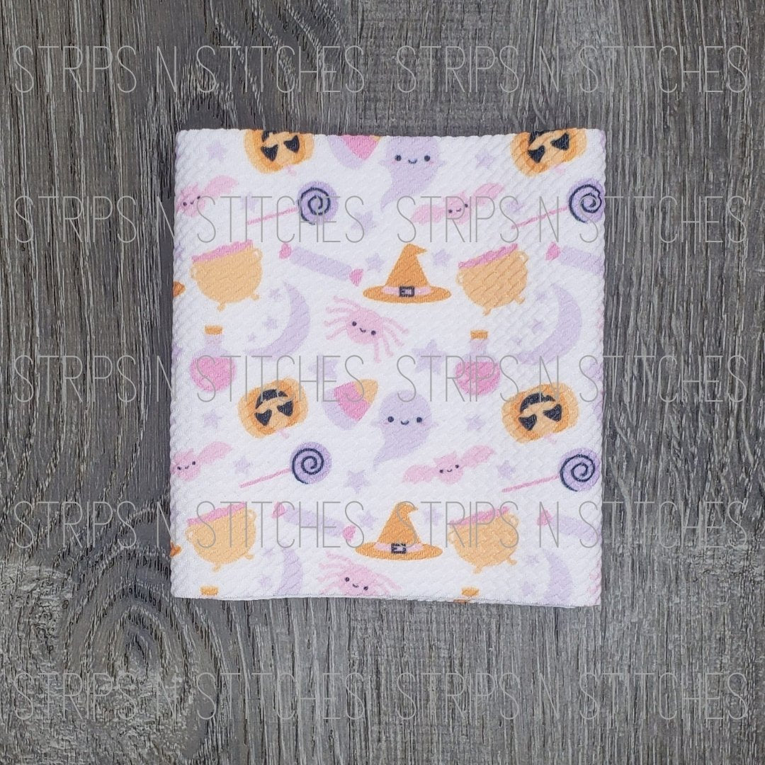 Pink Halloween Treats - Fabric Strip- Bow Making- Headwrap- Scrunchies