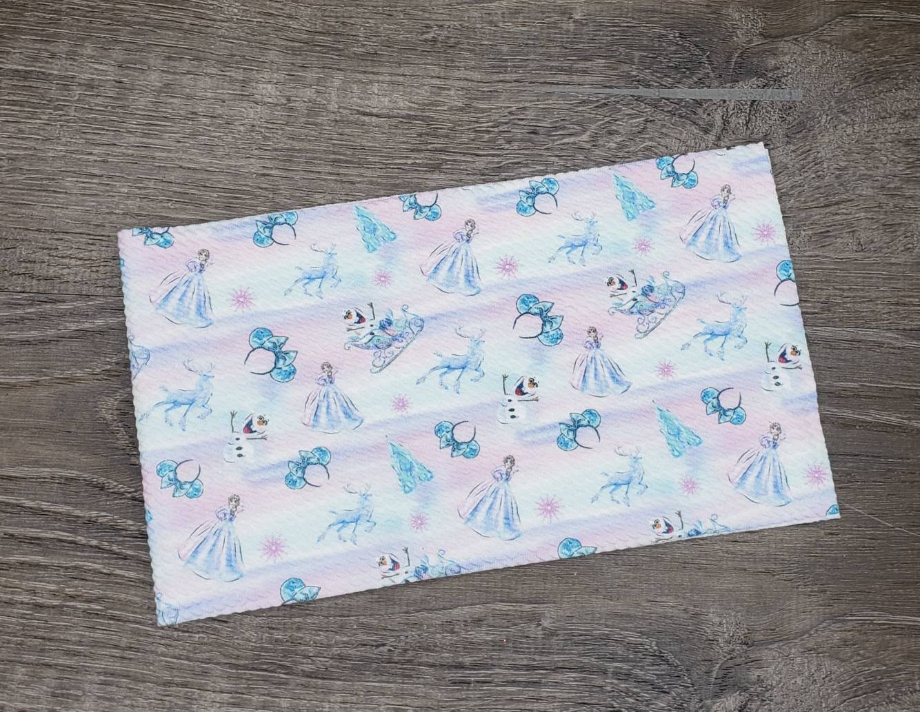 Frozen Pastel Watercolor Brushstrokes Fabric Strip- Bow Making- Headwrap- Scrunc