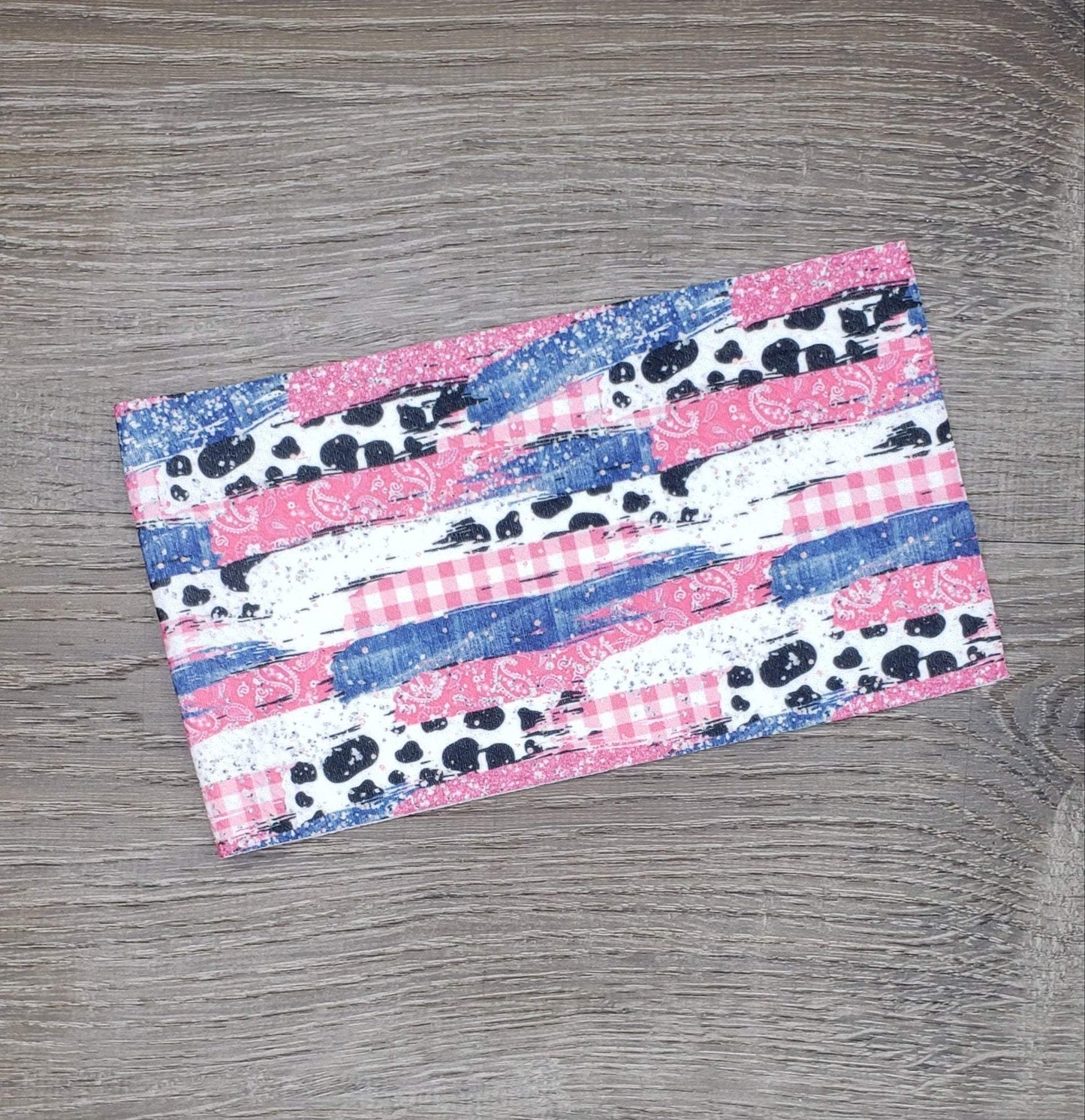 Cowgirl Denim Brushstrokes Fabric Strip- Bow Making- Headwrap- Scrunchies