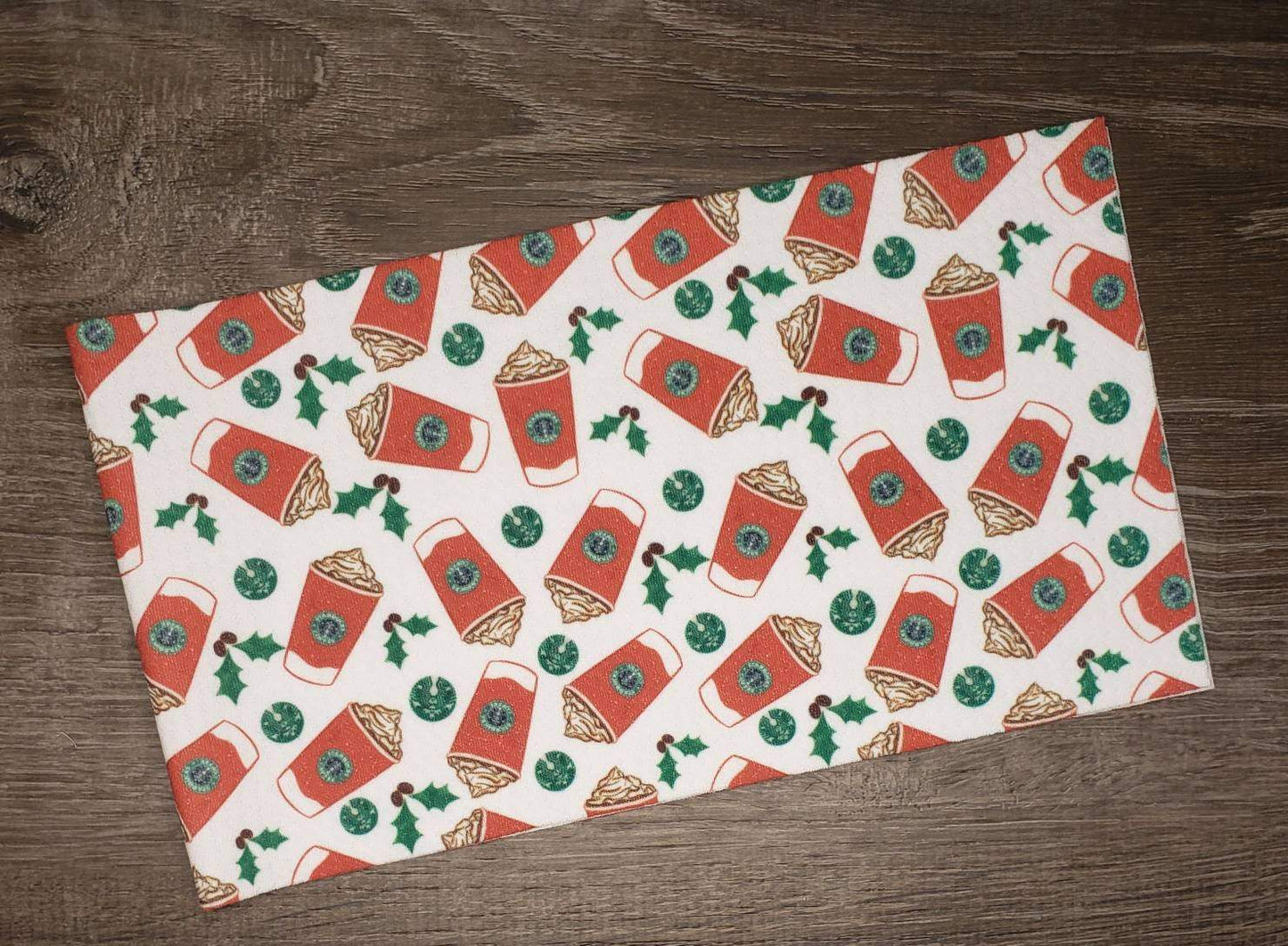 Peppermint Hot Cocoa Fabric Strip- Bow Making- Headwrap- Scrunchies