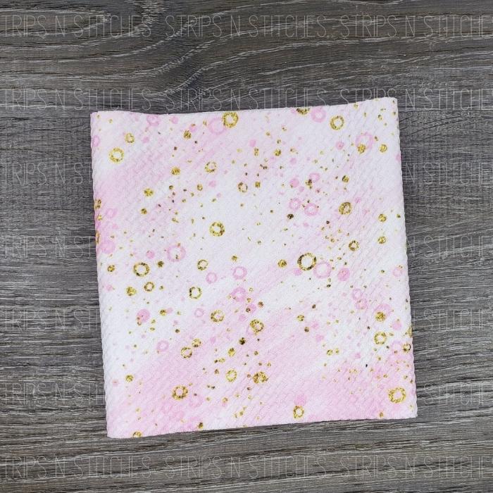 Pink & Gold Dots | Bullet Fabric Strip | Bow Making | Scrunchie |