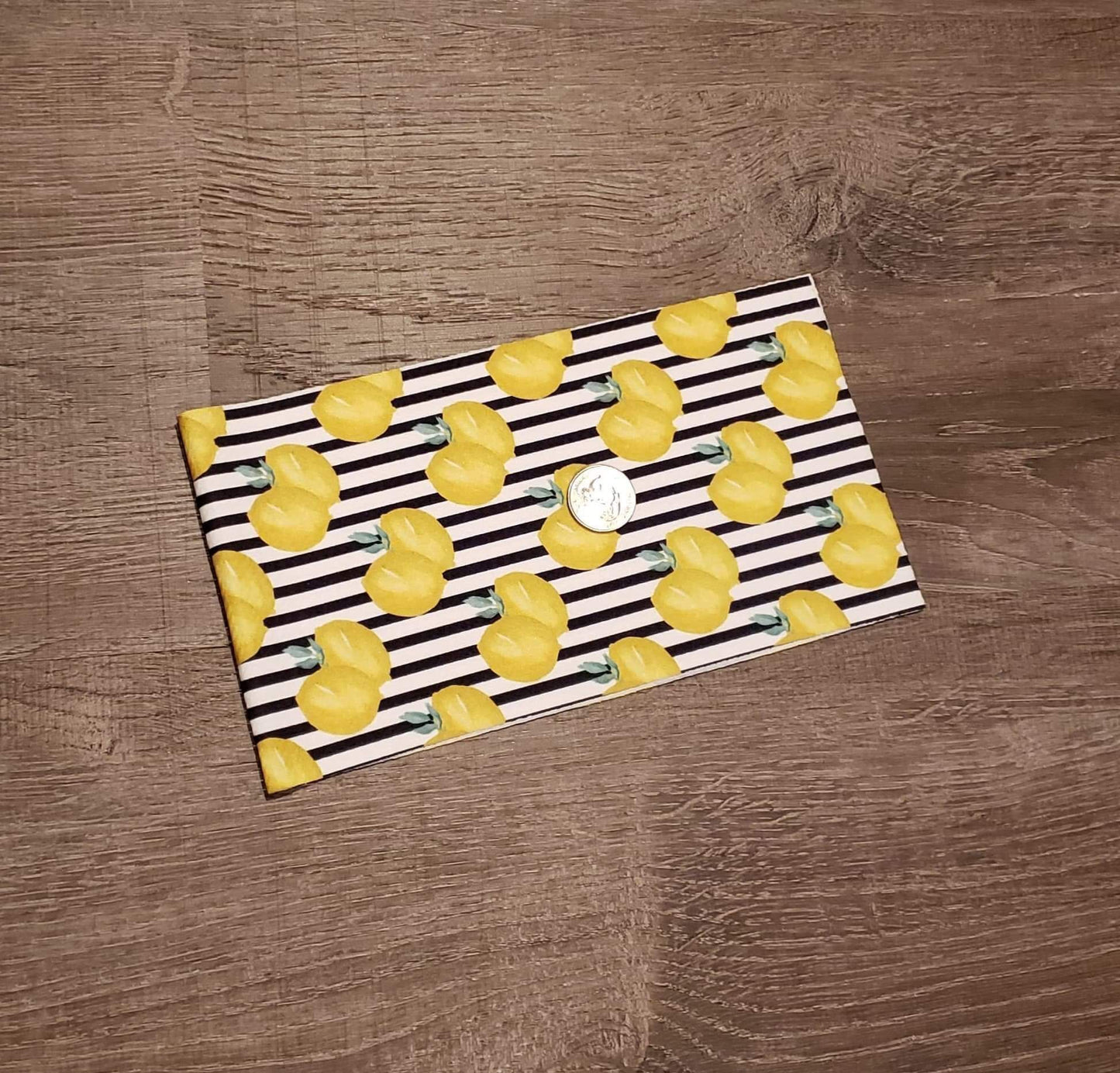 Striped Lemons Fabric Strip- Bow Making- Headwrap- Scrunchies