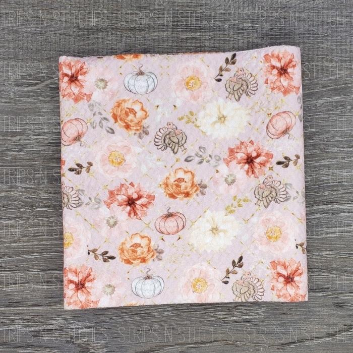 Floral Pumpkins & Turkey | Bullet Fabric Strip | Bow Making | Scrunchie |